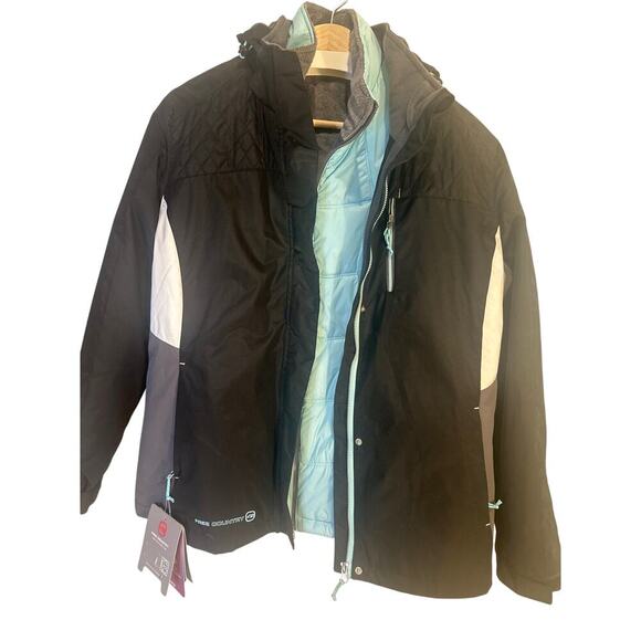 Free Country Jackets & Blazers - Free Country 3 in 1 Water Wind Resistant Coat, women’s Large NWT